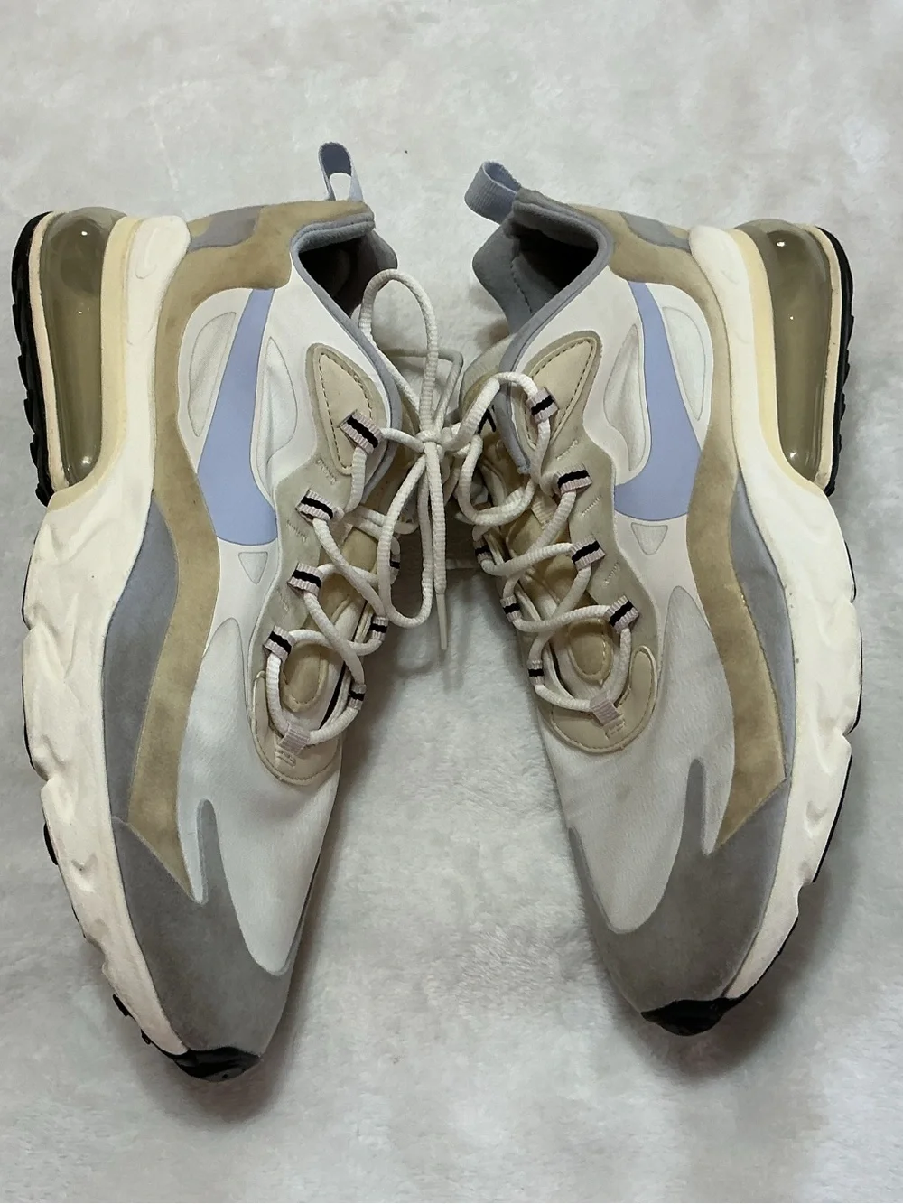 Nike Air Max 270 React White Fossil Women’s Sneakers (Style CT1287-100) Sz 10.5